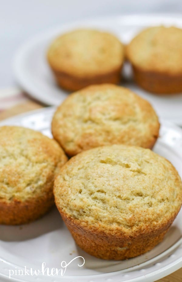 banana bread muffins on a white plate