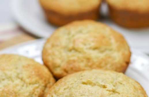 banana bread muffins on a white plate