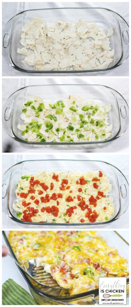 King Ranch Chicken step by step photo collage. 
