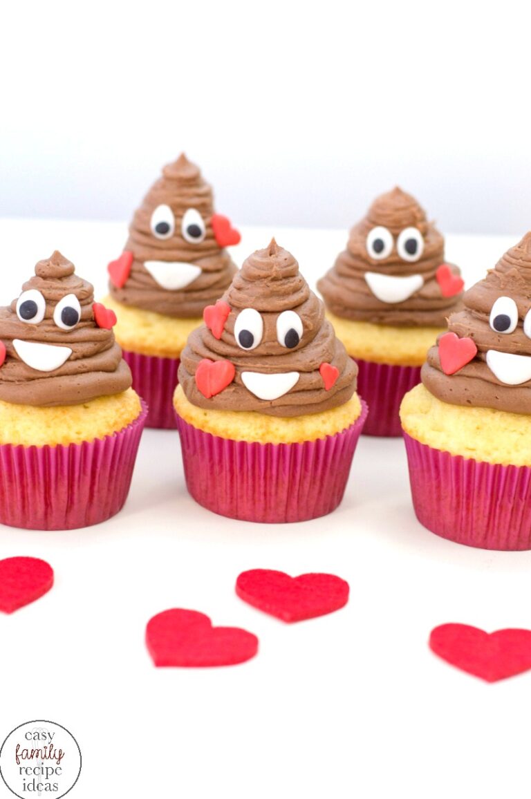 The Best Poop Emoji Valentine Cupcakes