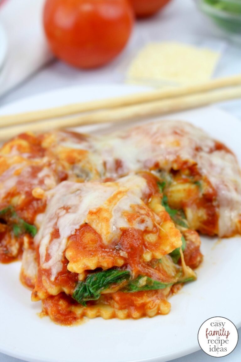Baked Ravioli with Spinach Easy Weeknight Dinner Idea
