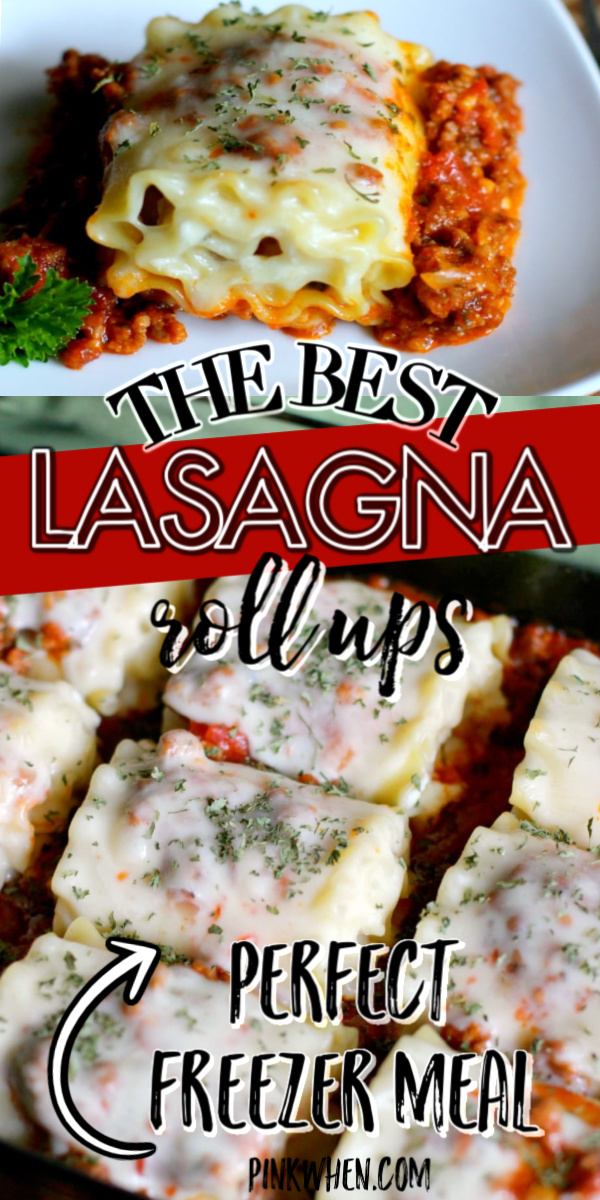 Lasagna Roll Ups are a perfect freezer meal recipe. I love making these in a large batch and freezing leftovers for later. This is one of our favorite dinners, and it tastes even better than classic lasagna! 
