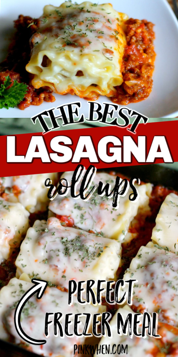 Lasagna Roll Ups are a perfect freezer meal recipe. I love making these in a large batch and freezing leftovers for later. This is one of our favorite dinners, and it tastes even better than classic lasagna! If you're looking for a dinner twist on lasagna, you have to make this recipe for easy lasagna roll ups.