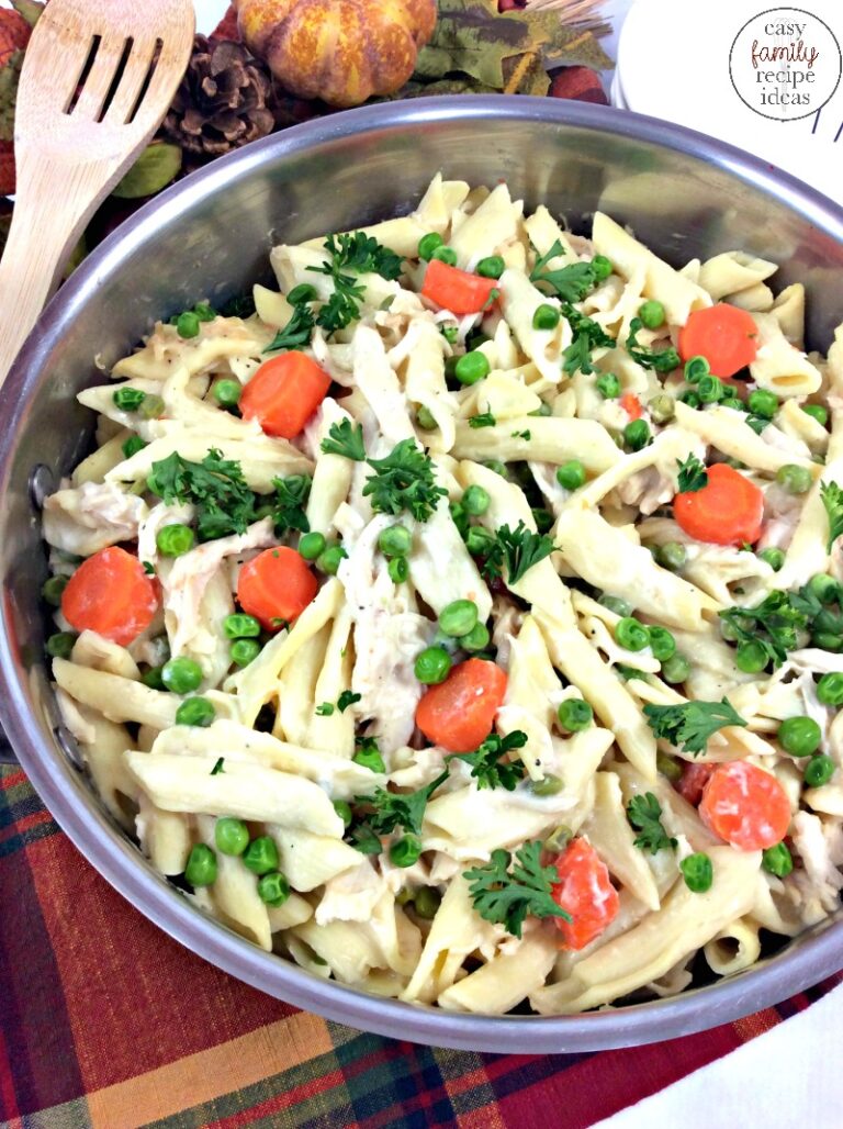 Easy Turkey Alfredo Penne Pasta Recipe