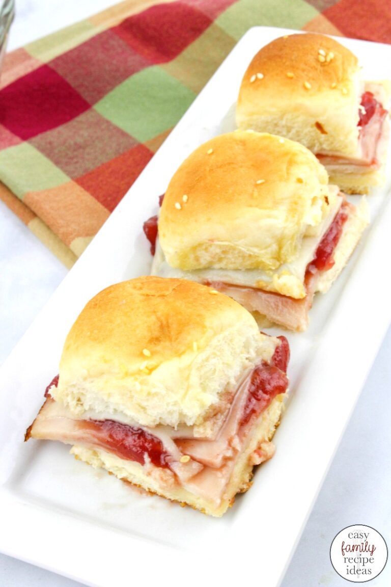 Easy Turkey Cranberry Sliders on Hawaiian rolls