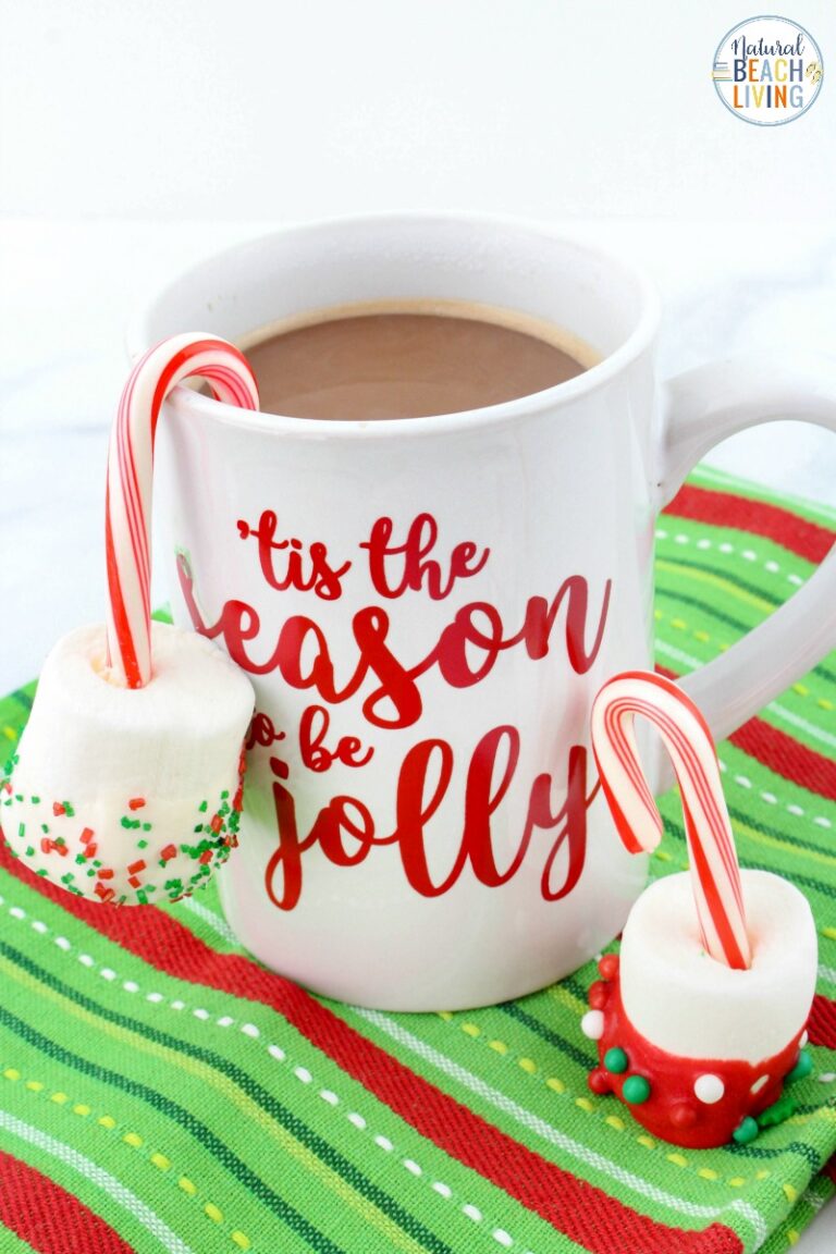 Candy Cane Marshmallow Hot Chocolate Dippers
