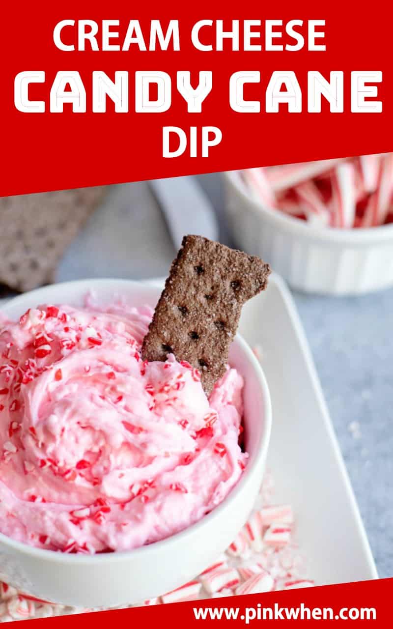 Blow away your guests this holiday season with this simple and delicious cream cheese candy cane dip! #holidaybaking #dip #candycane