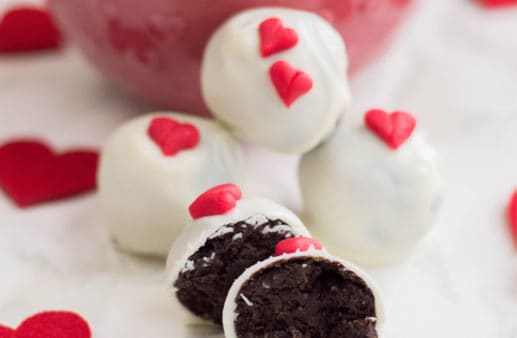 Valentines Day No Bake Truffles Pin Image