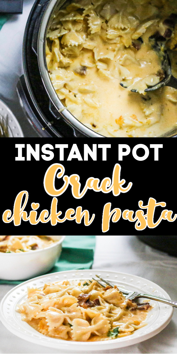 Family Approved! Creamy Instant Pot Crack chicken pasta is made with chicken, pasta, cheese, and more. It’s the perfect easy weeknight recipe that the whole family will devour.