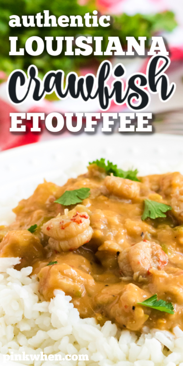 This authentic Louisiana Crawfish Etouffee Recipe has been in our family for generations. Made with a base of the trinity: onions, bell peppers, and celery. Add crawfish and the perfect seasonings to give this etouffee recipe the best flavor ever! It's a recipe that never gets old and is a family tradition. You won't get a crawfish etouffee recipe as authentic as this Louisiana Style crawfish etouffee recipe.
