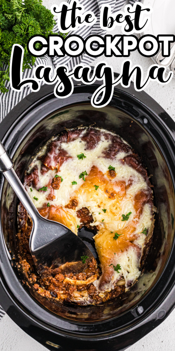 Family Approved!! Crockpot Lasagna is an easy family meal with this simple and delicious recipe. Made with ground beef, onion, bell pepper, seasonings, pasta sauce, and more. It's a delicious meal that can be made that day or made as a freezer meal for later.
