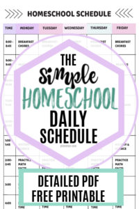 schedule for homeschool pinnable image