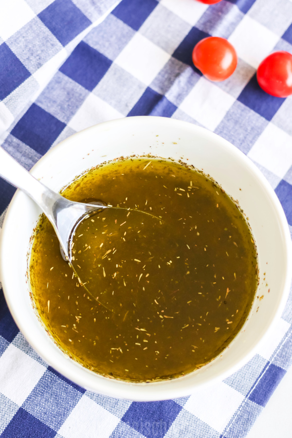 Homemade Italian dressing for Chicken Pasta salad.
