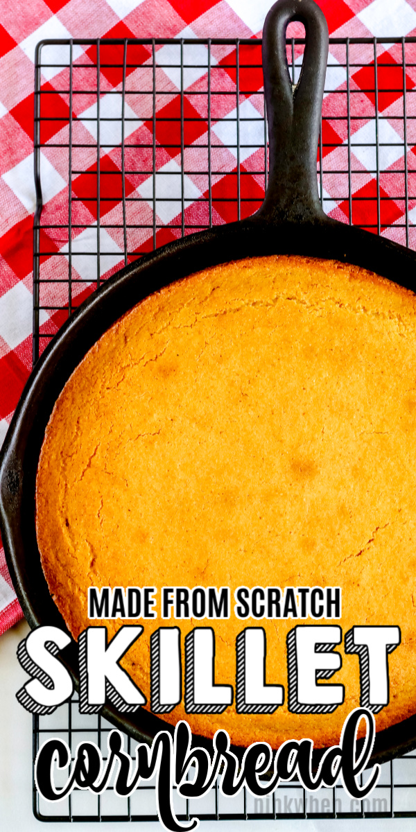 Skillet Cornbread is a quick and easy recipe that is made with just a handful of ingredients. It's the perfect easy cast iron skillet cornbread recipe that can be used with all of your favorite soups, stews, chili's, and more!