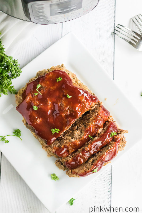 Meatloaf sliced and ready to serve. 