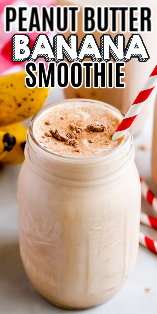 This delicious peanut butter and banana smoothie is made with real bananas, protein powder, peanut butter, honey, and more! It's a delicious and filling breakfast recipe you're going to make over and over!