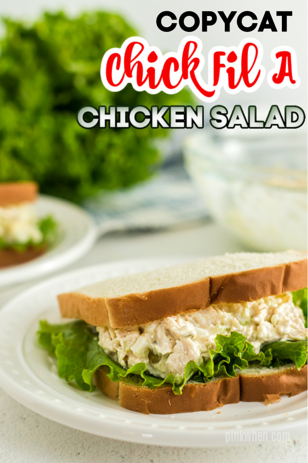 Chicken salad sandwich on a white plate. 