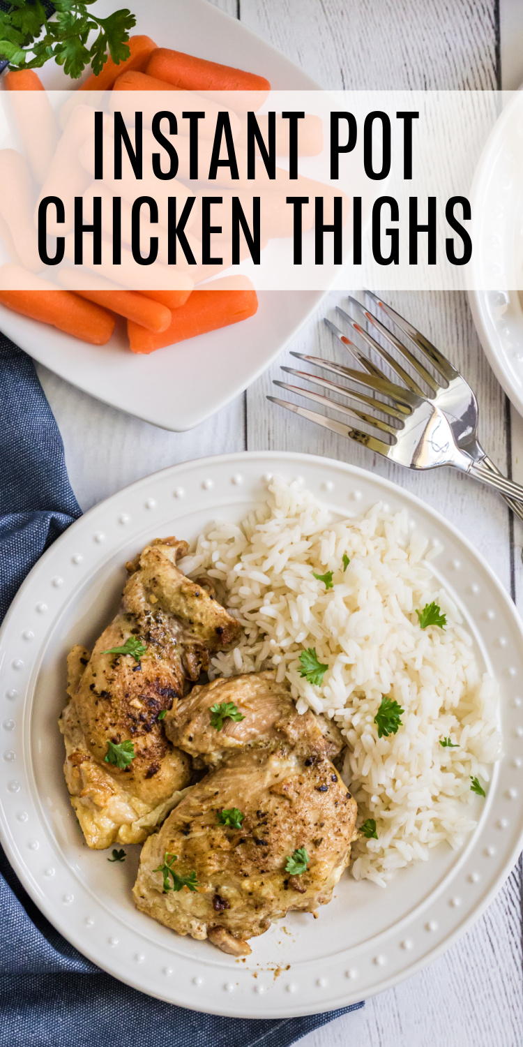 These Instant Pot Chicken Thighs are made with the perfect blend of seasonings to make this quick and simple recipe taste like you slaved in the kitchen for hours. You'll be done with this dish in less than 30 minutes! Perfect for a busy weeknight when you're looking for an easy dinner recipe.