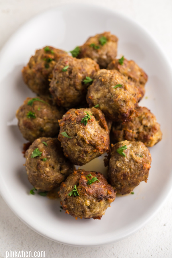 Italian Meatballs served without sauce. 