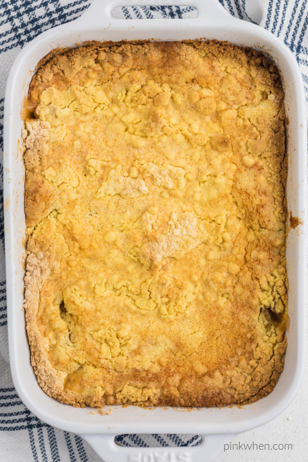 Dump Cake made with apple pie filling.