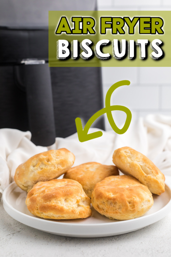 Easy Air Fryer Biscuits can be made from refrigerated or frozen. It's the fastest way to get the perfectly crispy, flaky biscuit in just minutes.