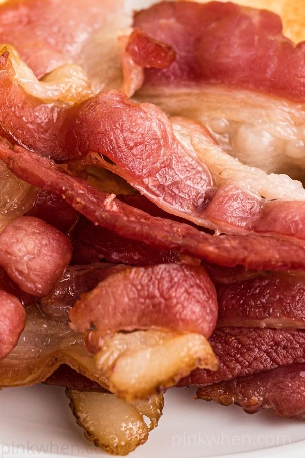 Close up of bacon cooked in the Instant Pot. 