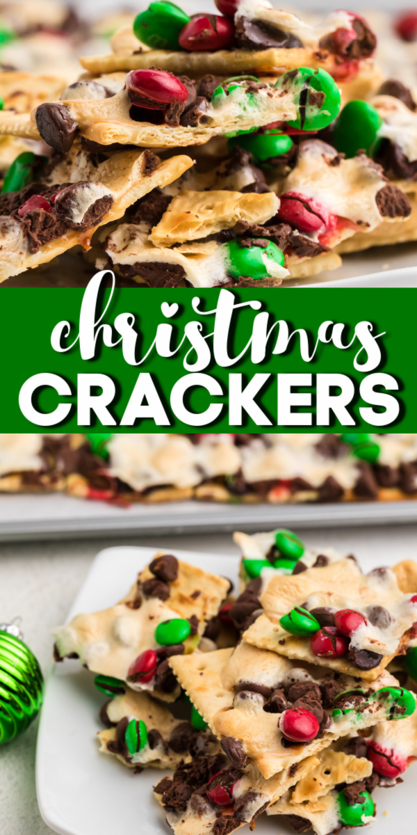 These delicious and easy Christmas Crack Saltines are made with chocolate chips, marshmallows, and holiday themed M&M candies. It's a fun dessert that takes just a few minutes to make but will disappear fast!