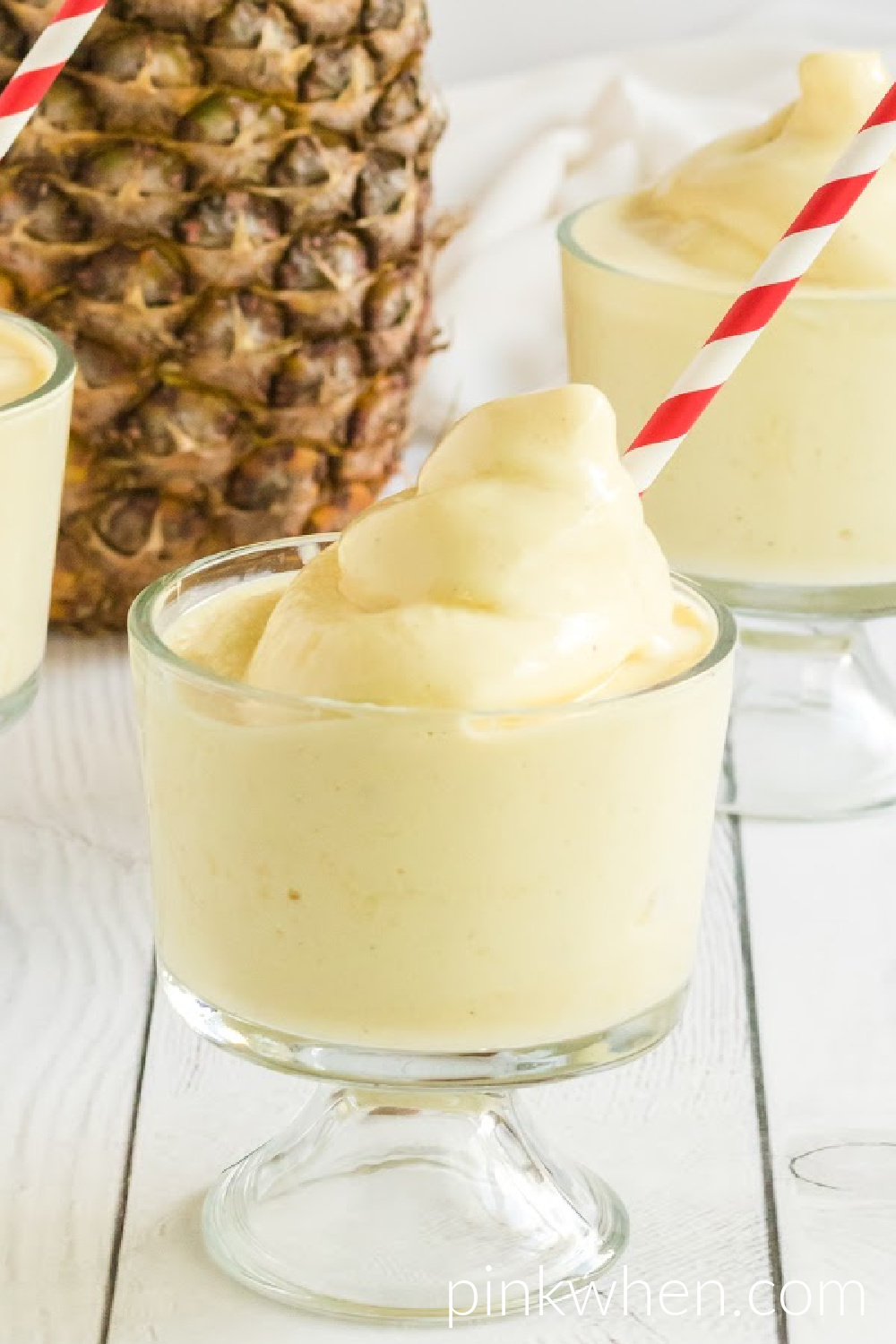 This Dole Whip Recipe is a delicious and easy treat you can make at home when you're craving a little Hawaiian adventure or can't make it to the theme parks! Made with frozen pineapple, pineapple juice, and vanilla ice cream.