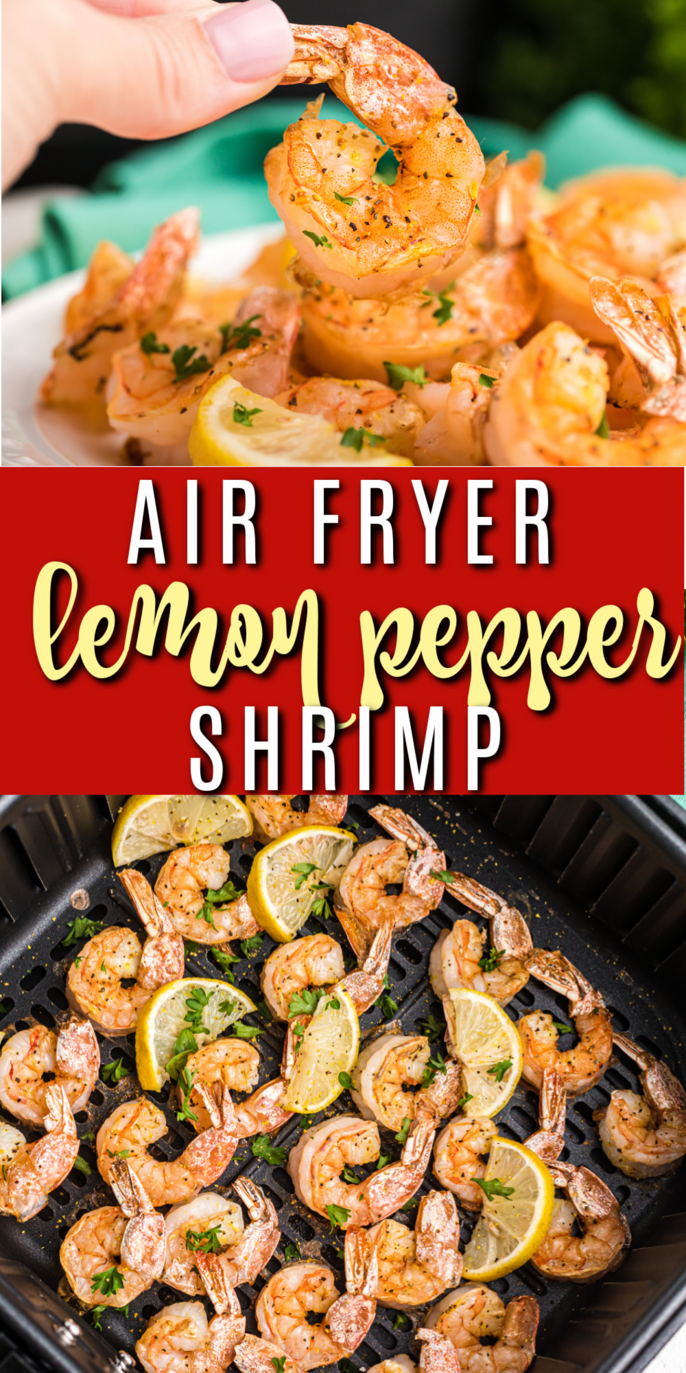This lemon pepper air fryer shrimp recipe is one of my favorite healthy lunches and also makes the perfect delicious appetizer. You can use the shrimp over a bed of lettuce for a salad, or even in shrimp tacos. You can also eat them all by themselves! It's a light and low carb dish that's a personal favorite and made in just minutes.