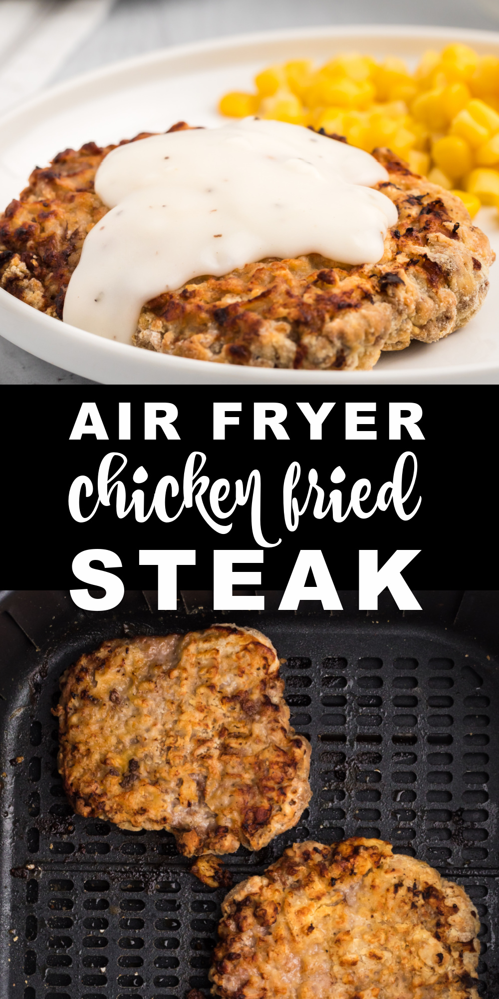 Homemade Air Fryer Chicken Fried Steak is made with cube steak, flour, salt, pepper, milk, egg, and more. This southern style dish is a family favorite and easily made in the air fryer. No deep fryer is needed! Your whole family is going to enjoy this easy air fryer dinner recipe.