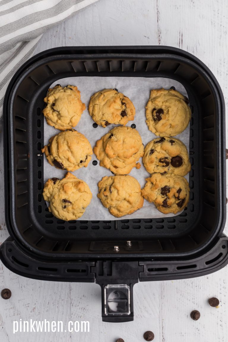 Air Fryer Chocolate Chip Cookies PinkWhen