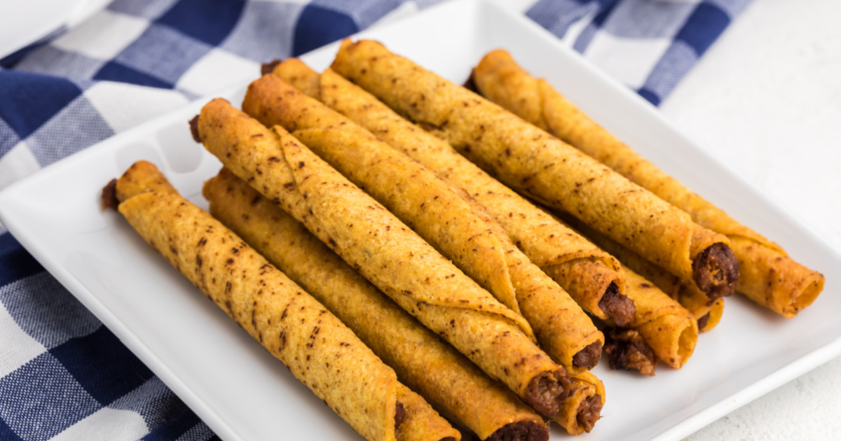 Air Fryer Chicken or Beef Frozen Taquitos PinkWhen