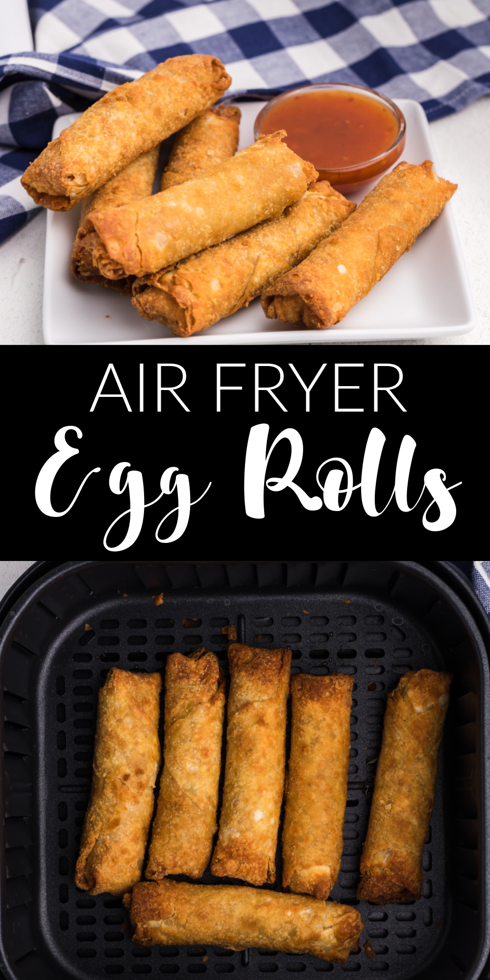 Egg rolls cooked in the air fryer are simply amazing. The outside is perfectly crispy, and the inside is warm, savory, and juicy. Every bite has a satisfying crunch from cabbage and a pop of color from carrots. Serve these tasty egg rolls with your favorite dipping sauce, and you've got a yummy appetizer or snack that everyone will enjoy in less than 10 minutes!