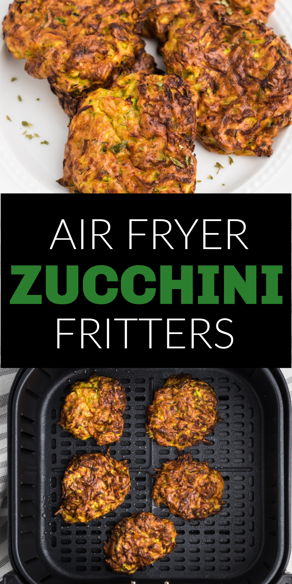 Ready to enjoy in under 20 minutes of time, these Air Fryer Zucchini Fritters are the perfect side dish or simple appetizer for any meal! They're also a delicious snack to add some health benefits to your daily diet, too.
