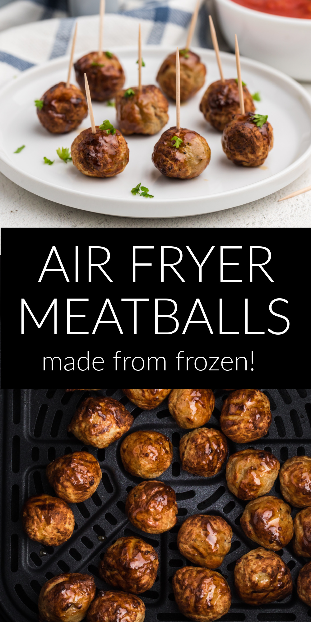 Frozen Meatballs cooked in an air fryer -  taste like you spent hours in the kitchen making them, but in reality, they're really simple to prepare. On the outside, they are crispy and flavorful, while on the inside, they are savory, juicy, and tender. They're wonderful! Air-fried meatballs make a great appetizer or a hearty dinner when served over pasta.