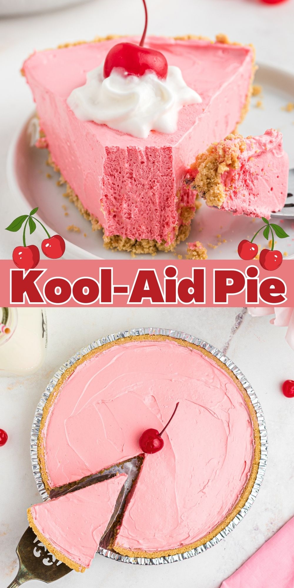 This Kool Aid Pie recipe is a perfect no bake summer dessert. This pie is so easy to make because it only uses four ingredients! 