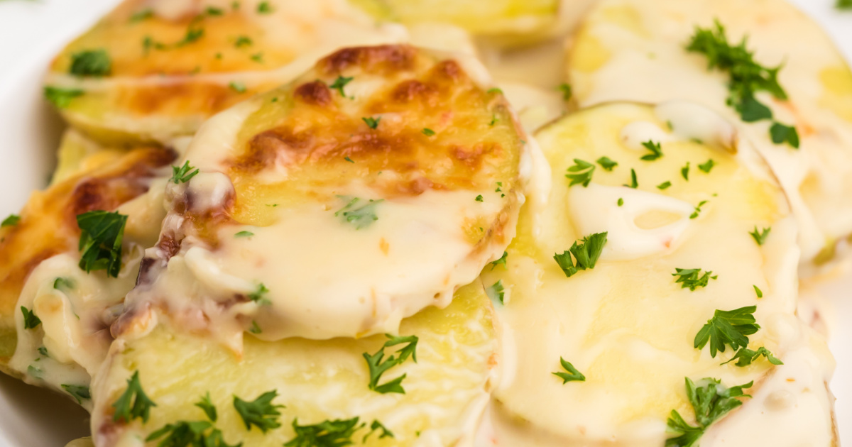 Air Fryer Scalloped Potatoes PinkWhen