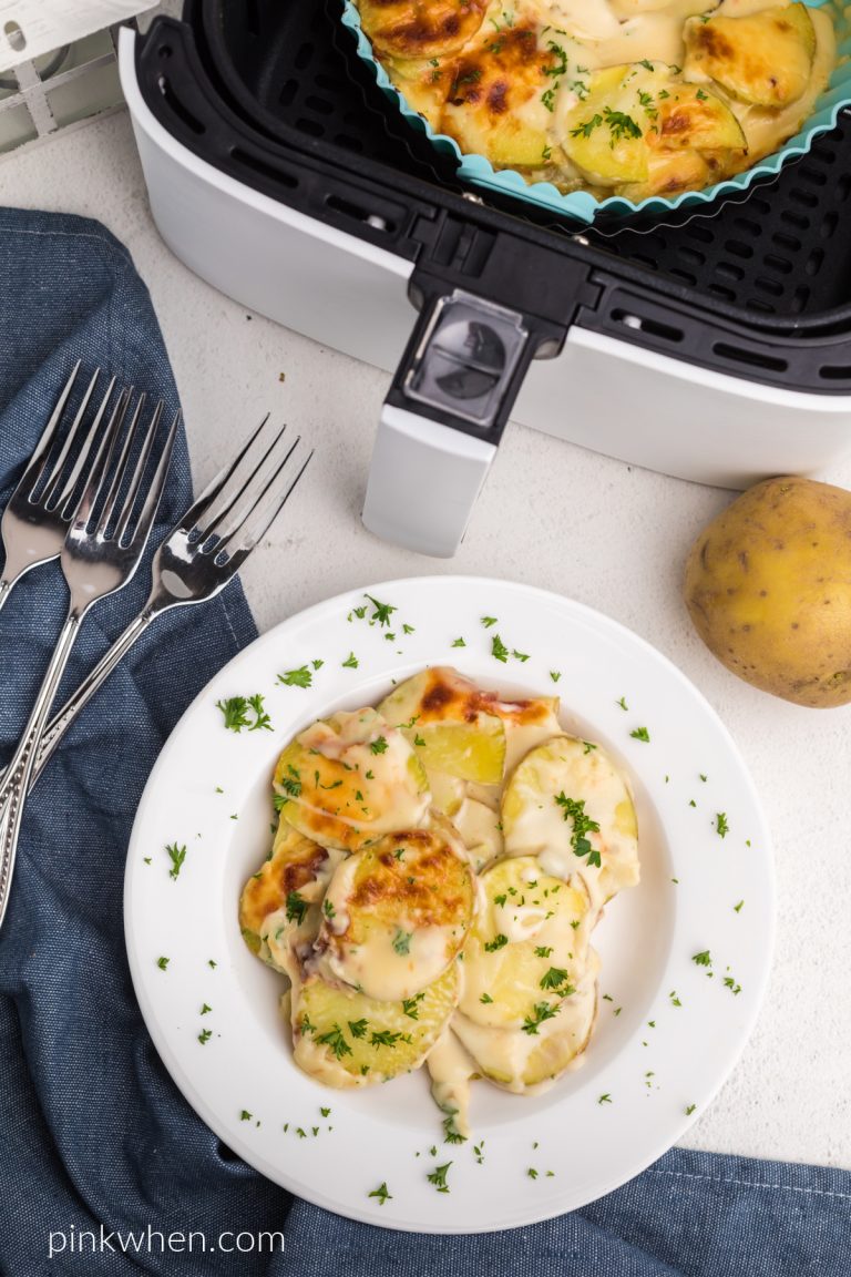 Air Fryer Scalloped Potatoes PinkWhen