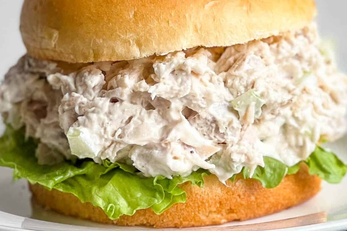 Classic Chicken Salad served on a sandwich.
