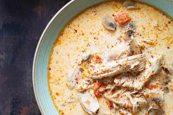 Delicious serving of Instant Pot Chicken Soup.