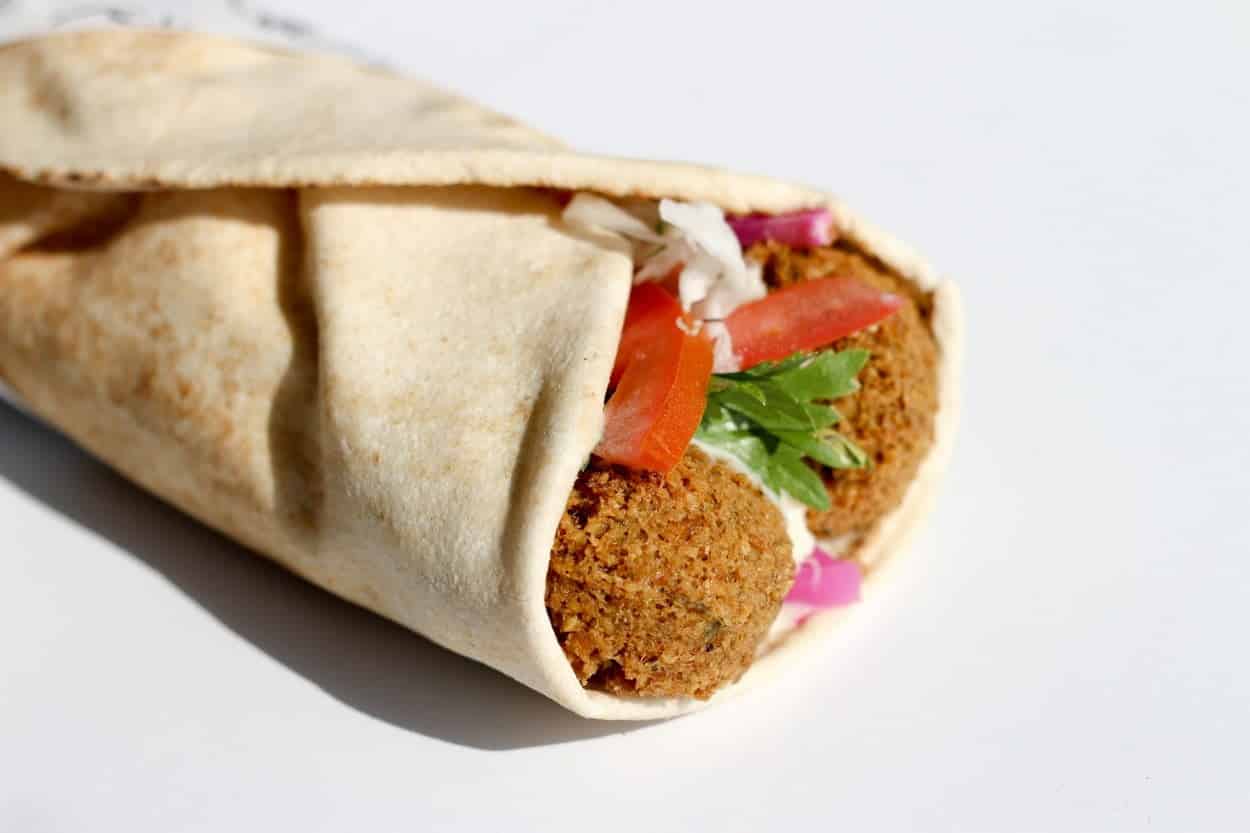 Israel’s Falafel wrapped in a pita.