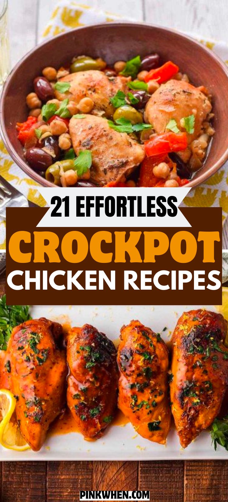 21 Effortless Crockpot Chicken Recipes - PinkWhen