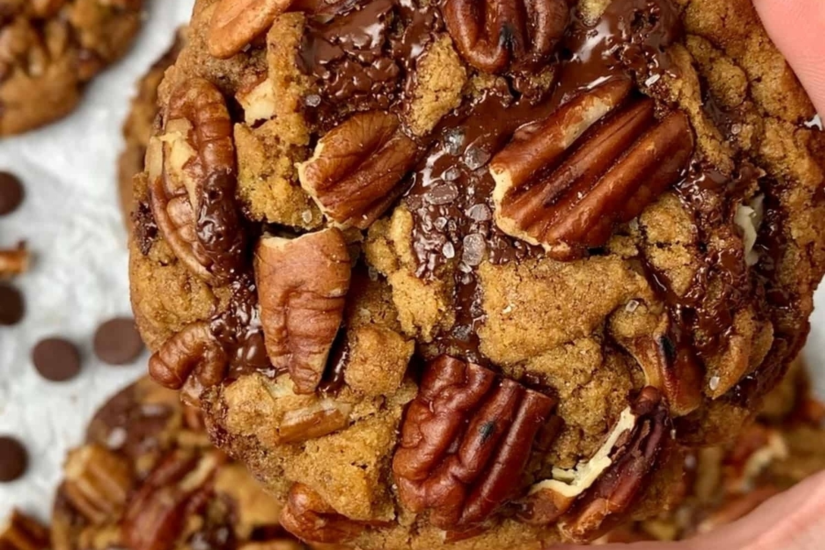 Chocolate chip cookies made with pecans.