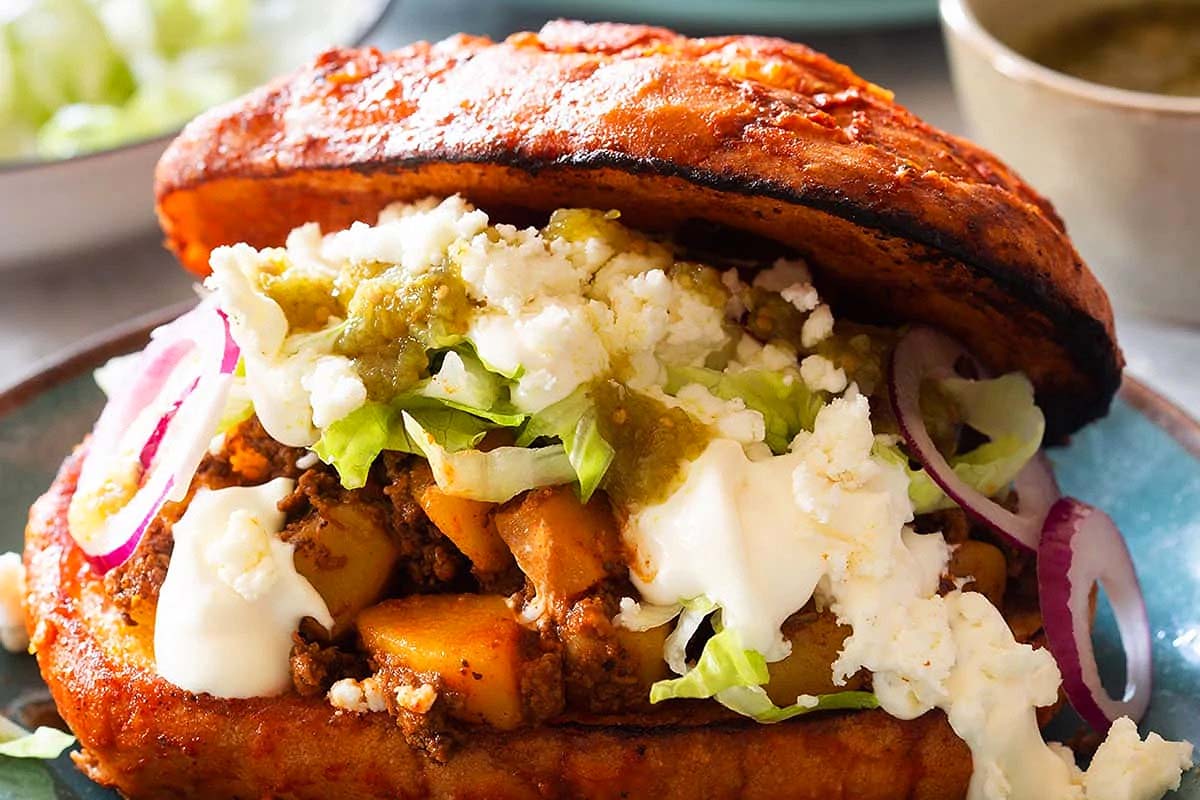 A traditional Pambazos Mexican sandwich.