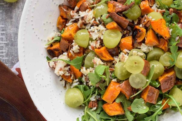 Sweet potato and grape salad.