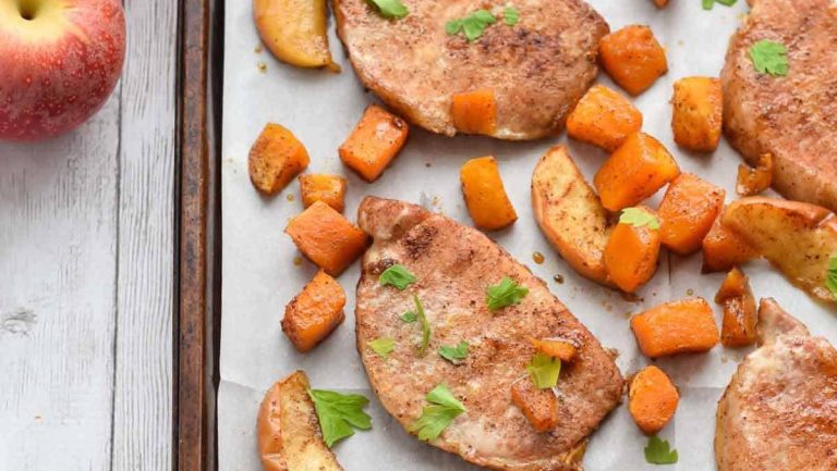 Pork chops with brown sugar.