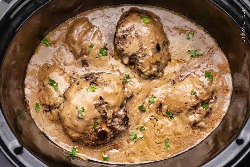 Comforting Chicken in Gravy cooked in the Crock Pot for cozy Winter Dinners.