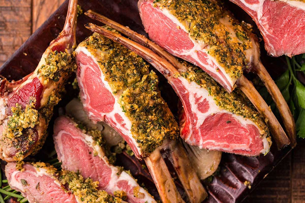 Smoked rack of lamb with herb paste 1