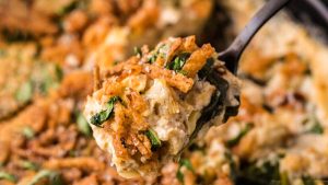 A fall-inspired spinach casserole.