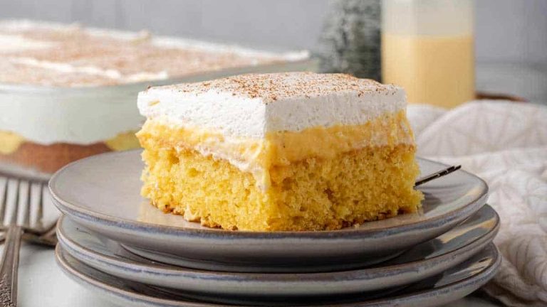 Eggnog Poke Cake.